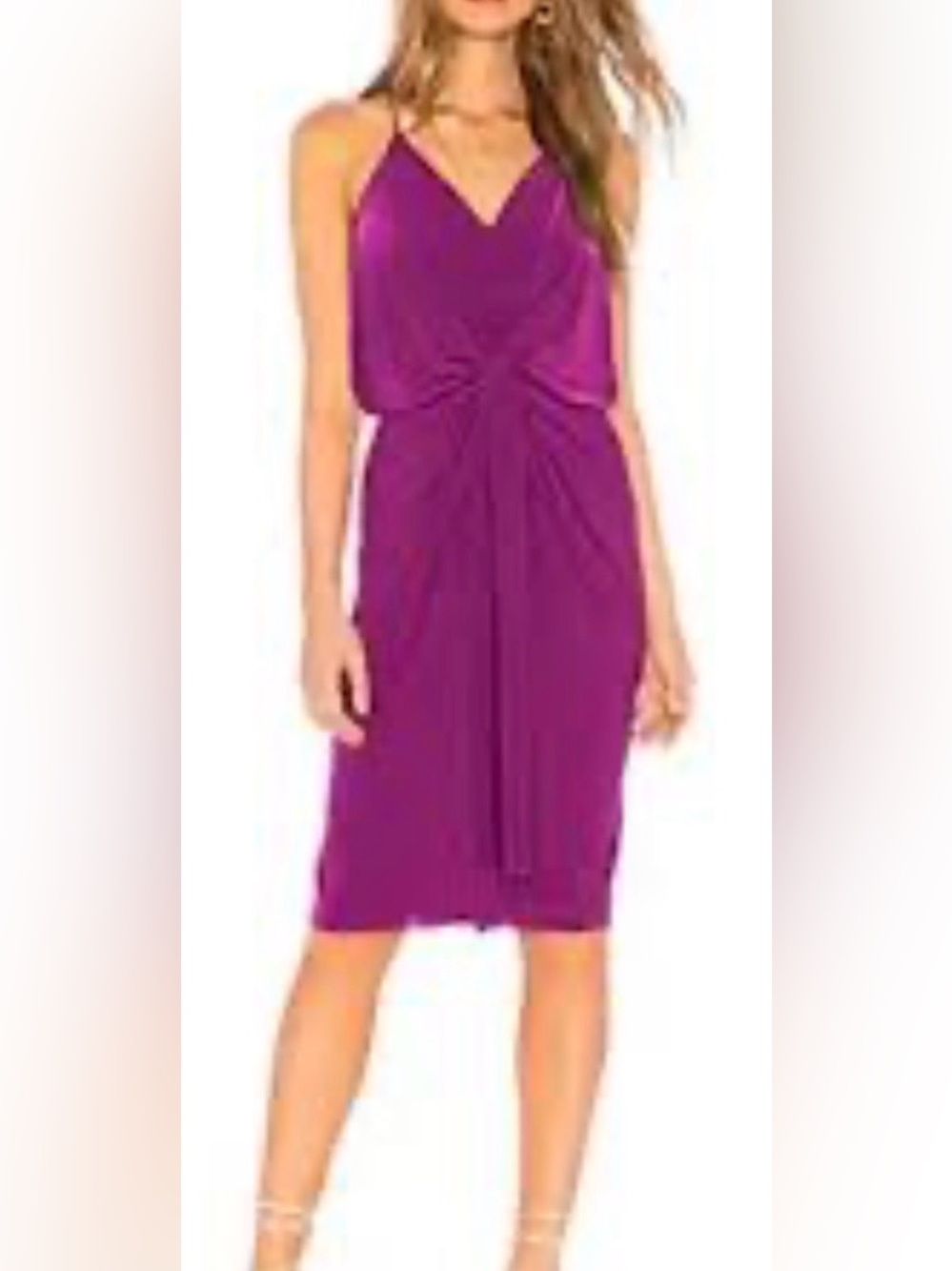 MISA Los Angeles Domino Draped Midi Dress